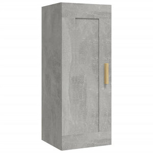 Armadietto a Muro Grigio Cemento 35x34x90 cm Legno Multistrato