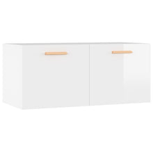 Load image into Gallery viewer, Mobiletto a Muro Anta a ribalta Bianco Lucido 80x36x50 cm Legno Multistrato