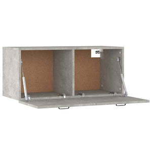 Mobile a Parete Grigio Cemento 80x36,5x35 cm Legno Multistrato
