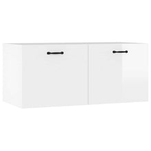 Load image into Gallery viewer, Mobile a Parete Bianco Lucido 80x36,5x35 cm Legno Multistrato