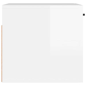 Mobile a Parete Bianco Lucido 80x36,5x35 cm Legno Multistrato