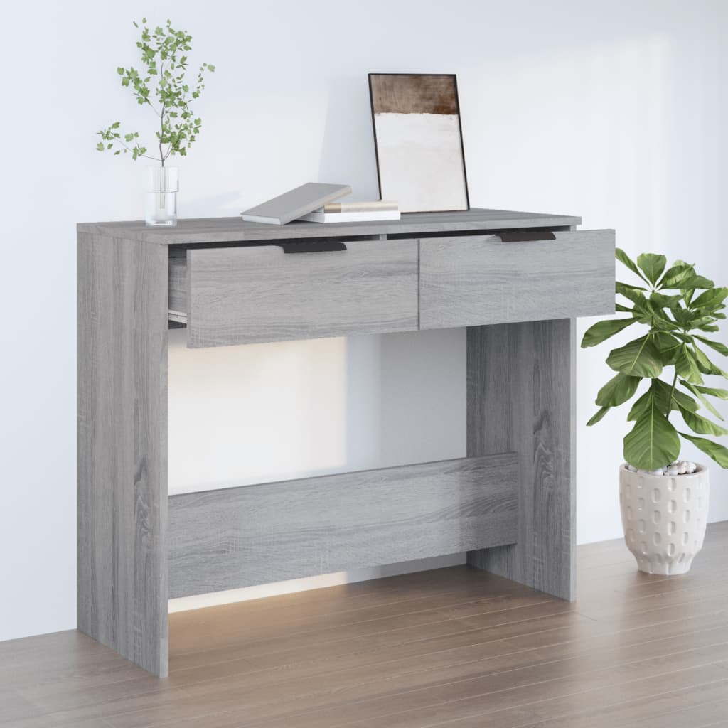 Mobiletto Consolle Grigio Sonoma 90x36x75 cm Legno Multistrato