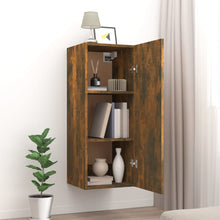 Load image into Gallery viewer, Armadietto a Muro Rovere Fumo 34,5x34x90cm in Legno Multistrato