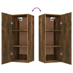 Armadietto a Muro Rovere Fumo 34,5x34x90cm in Legno Multistrato