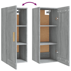 Armadietto a Muro Grigio Sonoma 35x34x90cm in Legno Multistrato