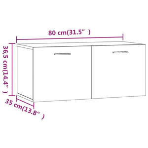 Mobile Parete Rovere Fumo 80x35x36,5 cm in Legno Multistrato