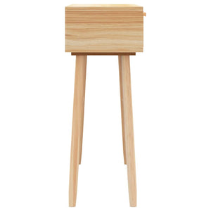 Mobiletto Consolle Marrone 80x30x75 in Massello di Pino e Rattan Naturale