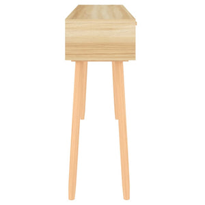 Mobiletto Consolle Marrone 105x30x75 in Massello di Pino e Rattan Naturale