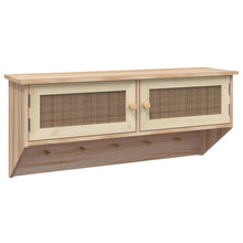 Load image into Gallery viewer, Appendiabiti a Muro 2 Antine Marrone in Legno Multistrato e Rattan Naturale