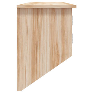 Appendiabiti a Muro 2 Antine Marrone in Legno Multistrato e Rattan Naturale