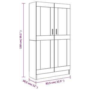 Libreria/Armadio Grigio Sonoma 82,5x30,5x150 cm in Legno Multistrato