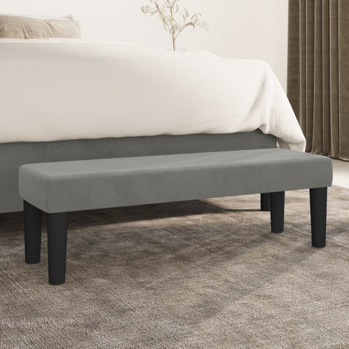 Panca Ottomana Grigio Chiaro 100x30x30 cm in Velluto