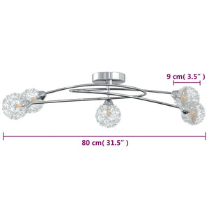 Lampada da Soffitto con Paralumi in Rete per 5 Luci LED G9