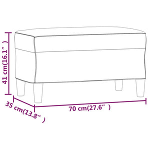 Panca Pouf Nero 70x35x41 cm in Tessuto