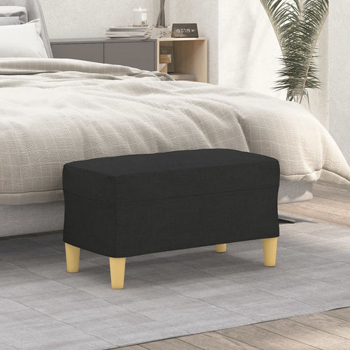 Panca Pouf Nero 70x35x41 cm in Tessuto