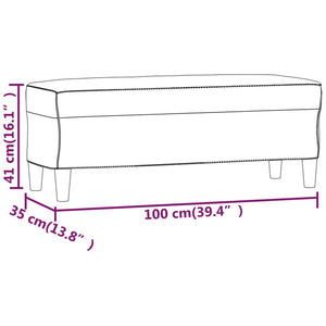 Panca Ottomana Marrone 100x35x41 cm in Tessuto