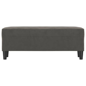 Panca Ottomana Grigio Scuro 100x35x41 cm in Velluto