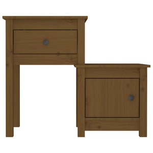Comodini 2 pz ambra 79,5x38x65,5 cm in Legno Massello di Pino
