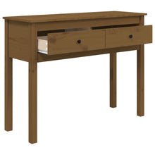Laden Sie das Bild in den Galerie-Viewer, Tavolo Consolle Ambrato 100x35x75 cm in Legno Massello di Pino
