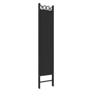 Separè 5 Pannelli Nero 200x200 cm in Tessuto e ferro