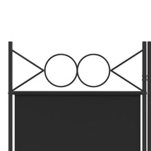 Load image into Gallery viewer, Separè 5 Pannelli Nero 200x200 cm in Tessuto e ferro