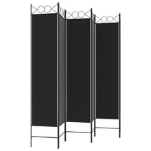 Load image into Gallery viewer, Separè 6 Pannelli Nero 240x200 cm in Tessuto e ferro