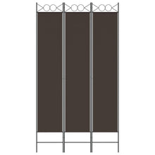Carica l&#39;immagine nel visualizzatore di Gallery, Separè 3 Pannelli Marrone 120x220 cm in Tessuto e ferro