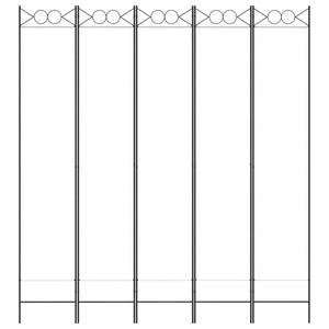 Divisorio a 5 Pannelli Bianco 200x220 cm Tessuto