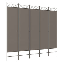 Load image into Gallery viewer, Divisorio a 5 Pannelli Antracite 200x220 cm Tessuto