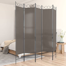 Load image into Gallery viewer, Divisorio a 5 Pannelli Antracite 200x220 cm Tessuto