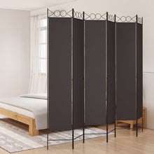 Charger l&#39;image dans la galerie, Separè 6 Pannelli Marrone 240x220 cm in Tessuto e ferro
