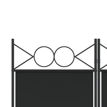 Load image into Gallery viewer, Separè 6 Pannelli Nero 240 x 220 cm in Tessuto e ferro