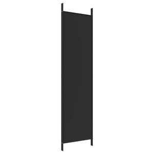 Separè 3 Pannelli Nero 150x200 cm in Tessuto e ferro