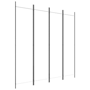 Separè 4 Pannelli Bianco 200x200 cm Tessuto e ferro
