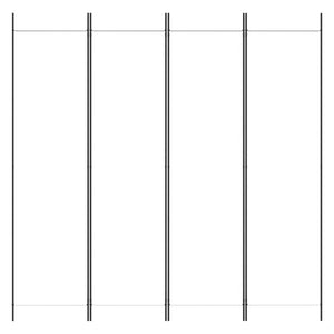 Separè 4 Pannelli Bianco 200x200 cm Tessuto e ferro