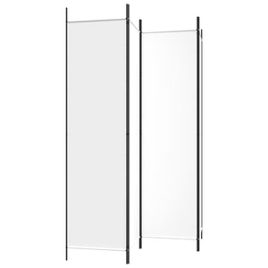 Separè 4 Pannelli Bianco 200x200 cm Tessuto e ferro