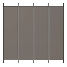 Load image into Gallery viewer, Separè 4 Pannelli Antracite 200x200 cm Tessuto e ferro