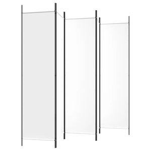Separè 5 Pannelli Bianco 250x200 cm Tessuto e ferro
