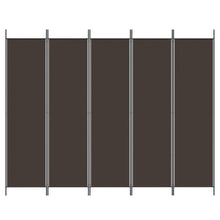 Carica l&#39;immagine nel visualizzatore di Gallery, Separè  5 Pannelli Marrone 250x200 cm in Tessuto e ferro