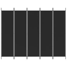 Load image into Gallery viewer, Separè 5 Pannelli Nero 250x200 cm in Tessuto e ferro