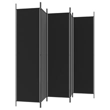 Load image into Gallery viewer, Separè 5 Pannelli Nero 250x200 cm in Tessuto e ferro