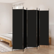 Load image into Gallery viewer, Separè 5 Pannelli Nero 250x200 cm in Tessuto e ferro