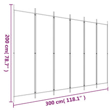 Load image into Gallery viewer, Divisorio a 6 Pannelli Bianco 300x200 cm Tessuto