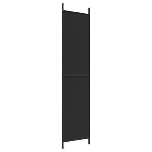 Separè 3 Pannelli Nero 150x220 cm in Tessuto e ferro