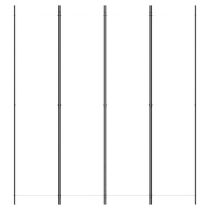 Separè 4 Pannelli Bianco 200x220 cm Tessuto e ferro