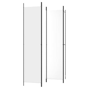 Separè 4 Pannelli Bianco 200x220 cm Tessuto e ferro