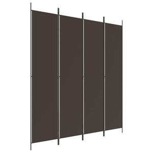 Divisorio a 4 Pannelli Marrone 200x220 cm in Tessuto