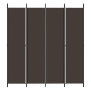 Divisorio a 4 Pannelli Marrone 200x220 cm in Tessuto