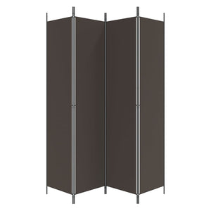 Divisorio a 4 Pannelli Marrone 200x220 cm in Tessuto