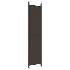 Divisorio a 4 Pannelli Marrone 200x220 cm in Tessuto